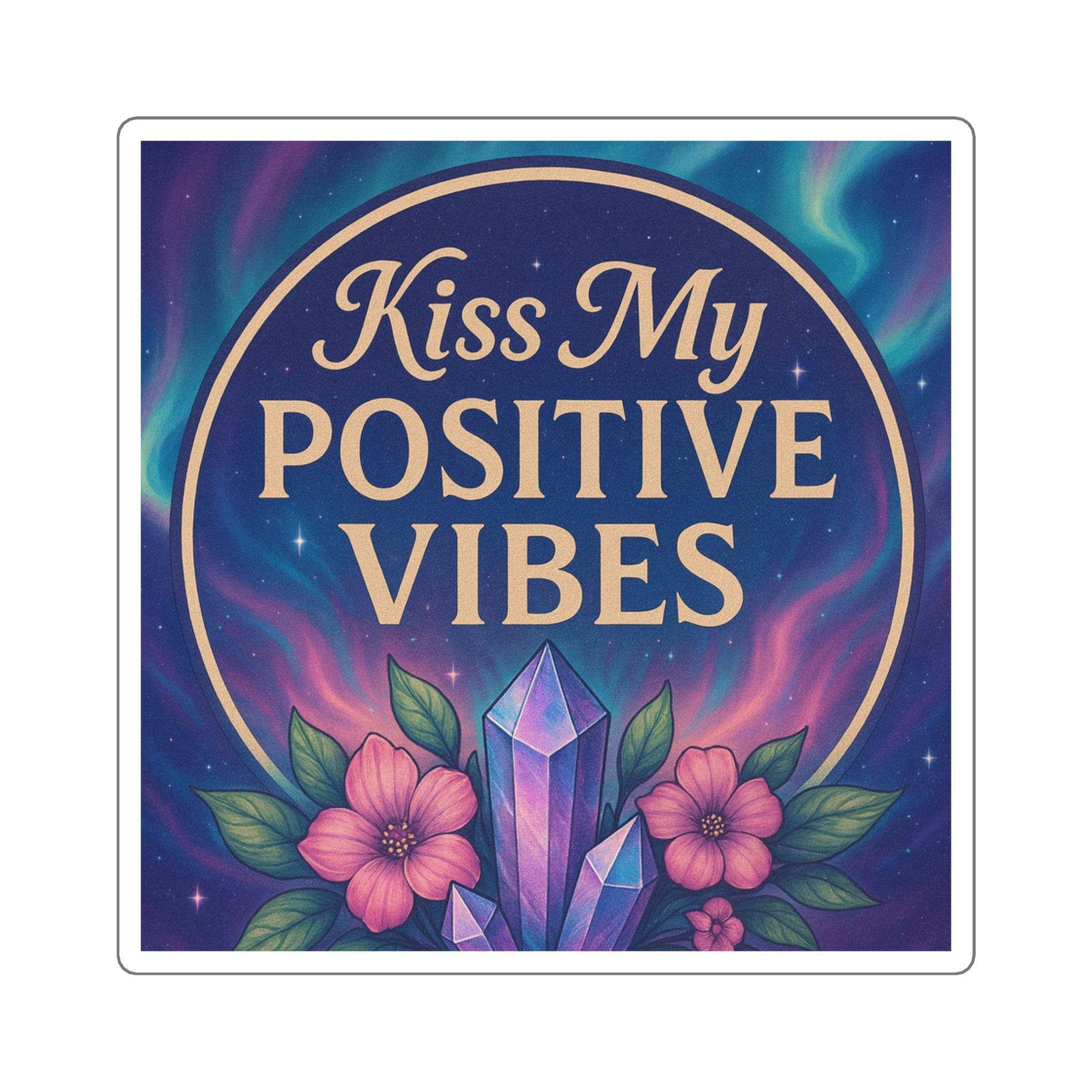 Positive Vibes Sticker | Affirmation Square Stickers | Laptop, Water Bottle, Scrapbooking Decor | Gift for Friends, Motivation