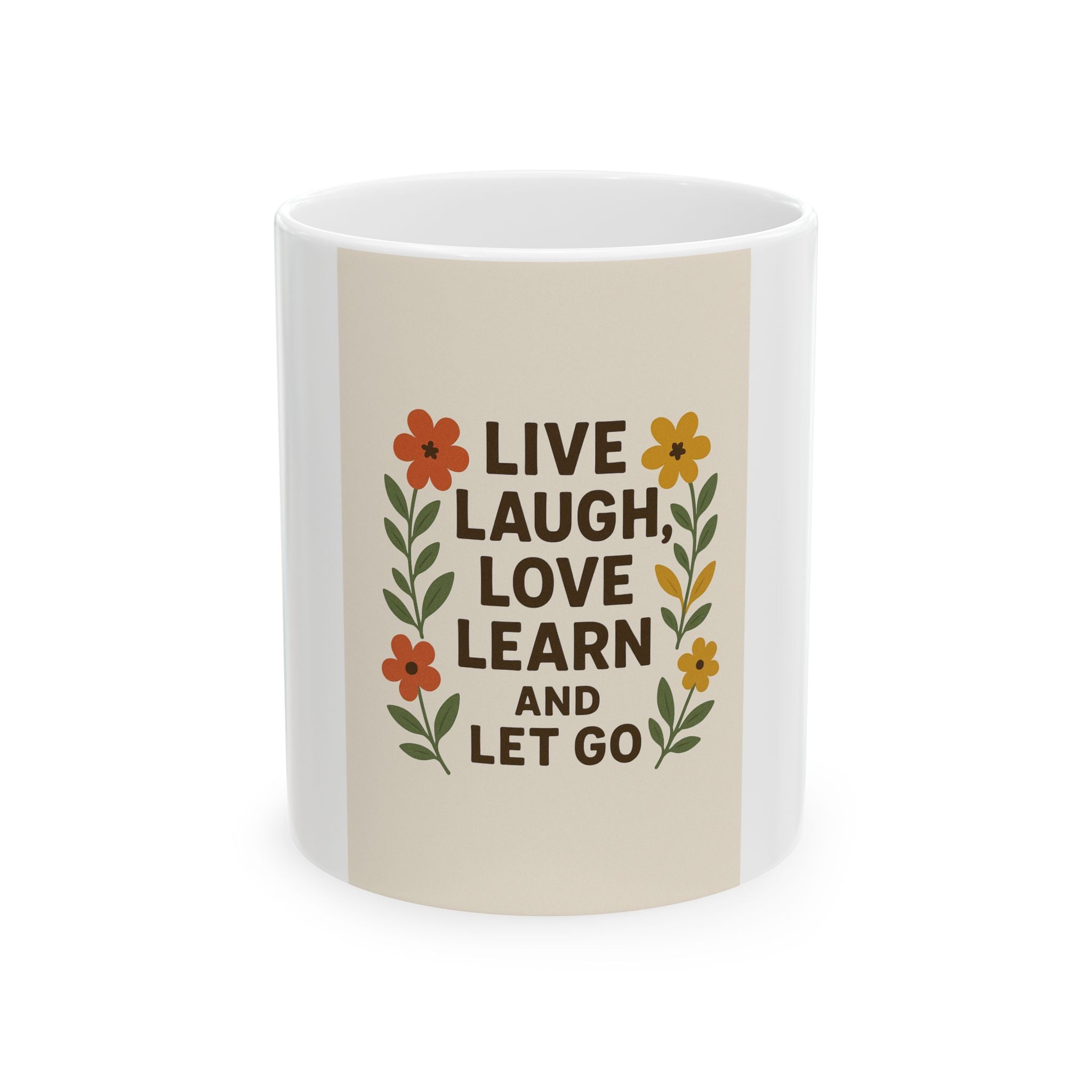 Live Laugh Love Ceramic Mug - Inspirational Coffee Cup for Home & Office