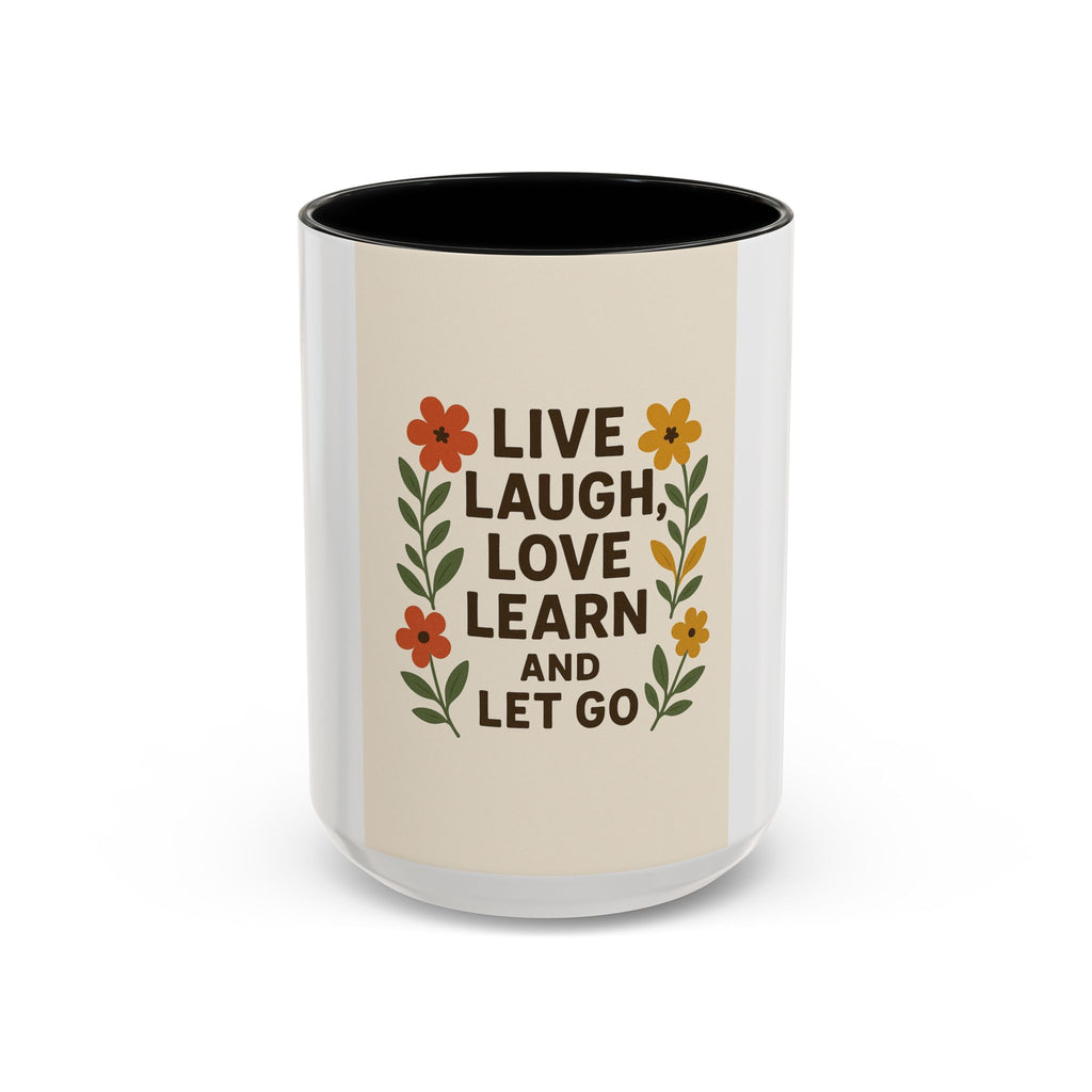 Inspirational Floral Coffee Mug - Live Laugh Love Learn