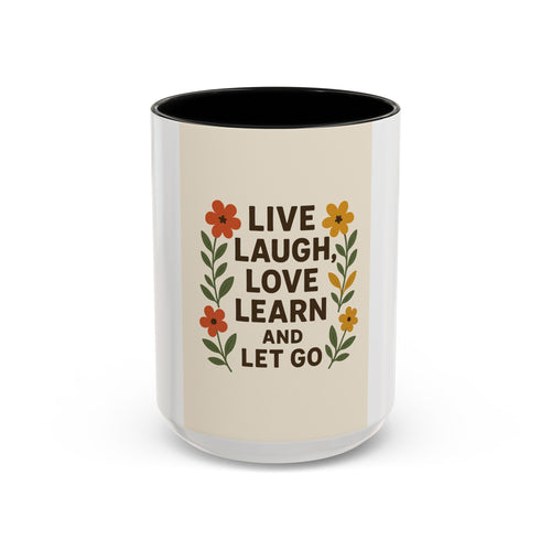 Inspirational Floral Coffee Mug - Live Laugh Love Learn