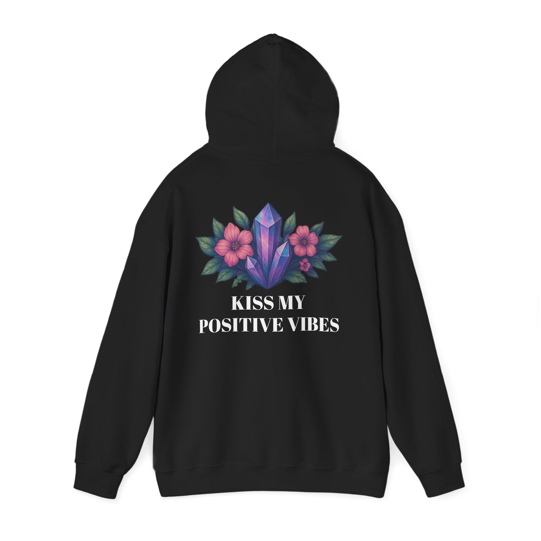 Positive Vibes Hoodie for Comfort Lovers, Cozy Sweatshirt, Gift for Friends, Motivational Apparel, Floral Design