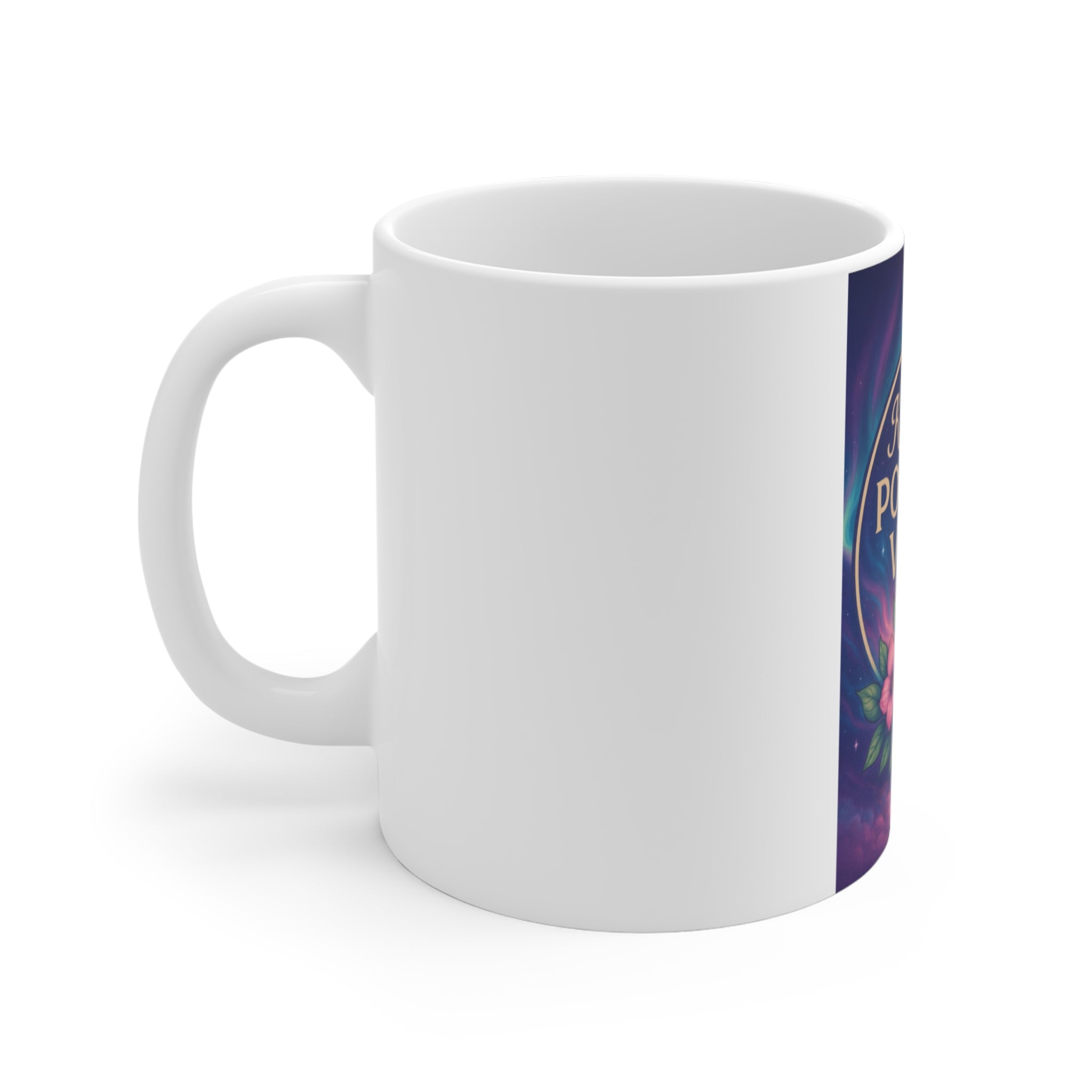 Kiss My Positive Vibes Mug - Inspiring Coffee Cup for Wellness, Gift for Friends, Positive Energy, Motivational Mug, Flower Design