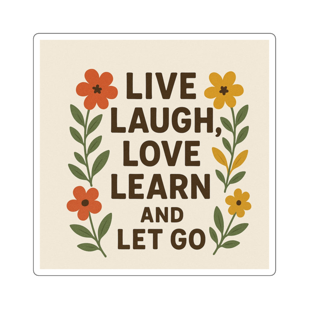 Inspirational Square Stickers - Live Laugh Love Learn