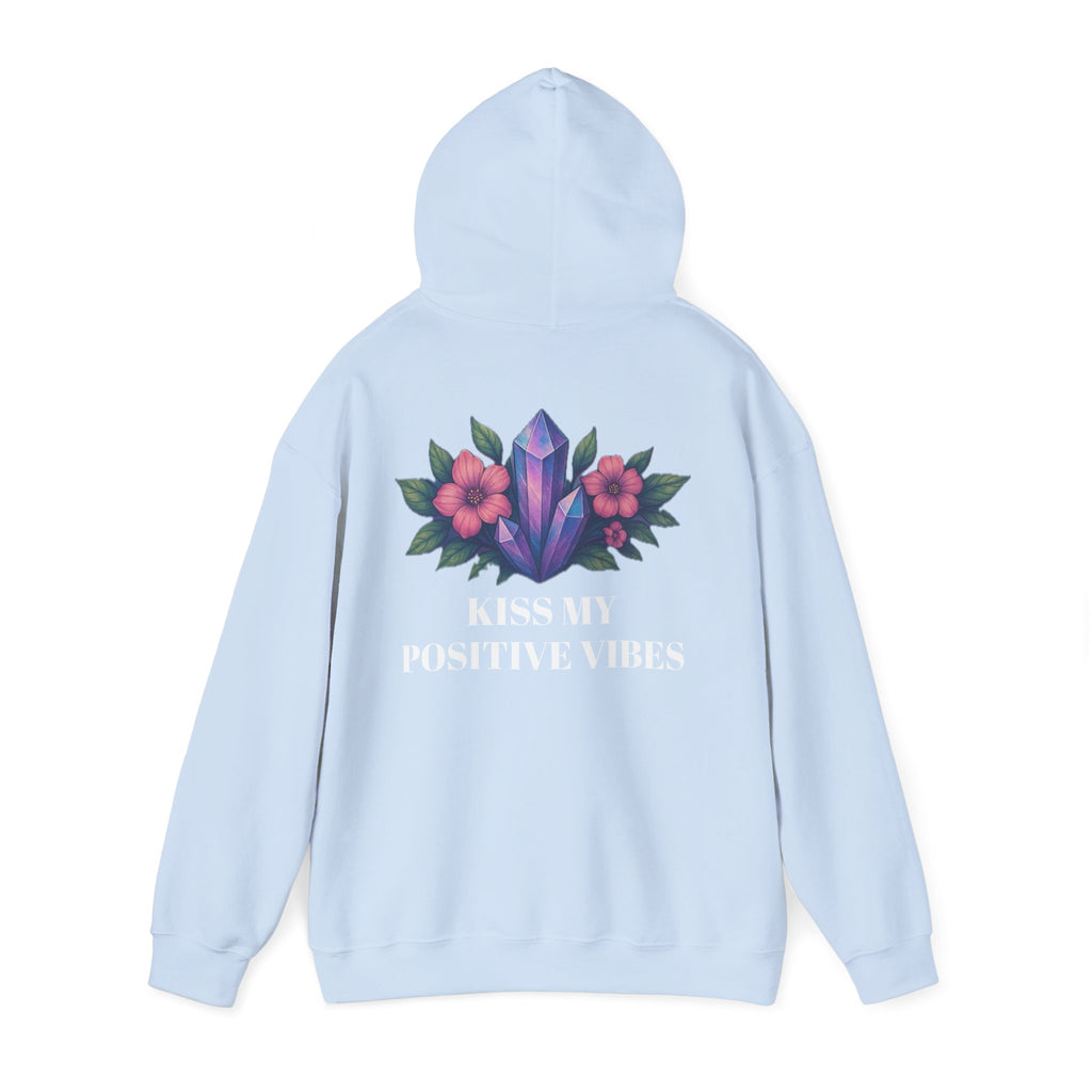 Positive Vibes Hoodie for Comfort Lovers, Cozy Sweatshirt, Gift for Friends, Motivational Apparel, Floral Design