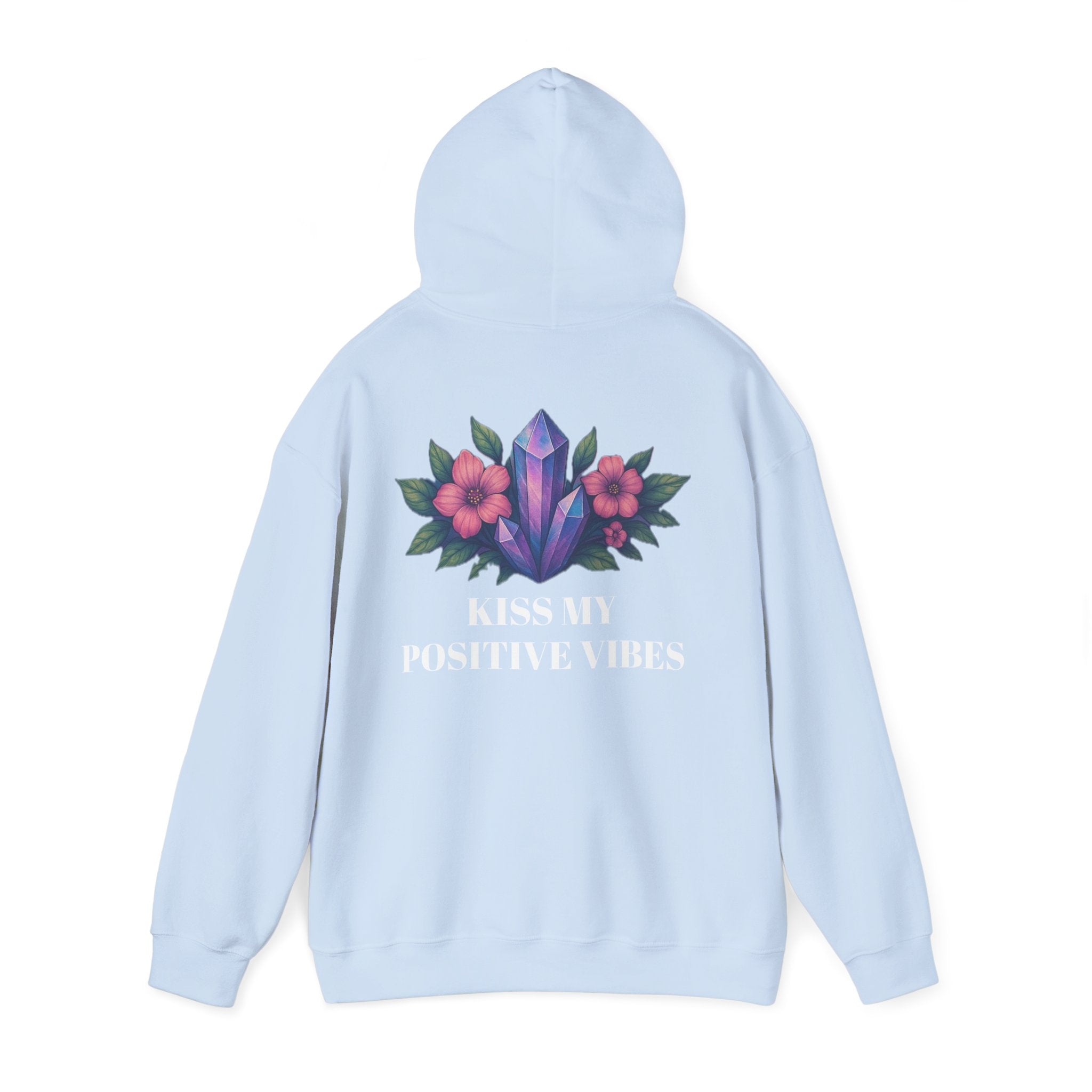 Positive Vibes Hoodie for Comfort Lovers, Cozy Sweatshirt, Gift for Friends, Motivational Apparel, Floral Design