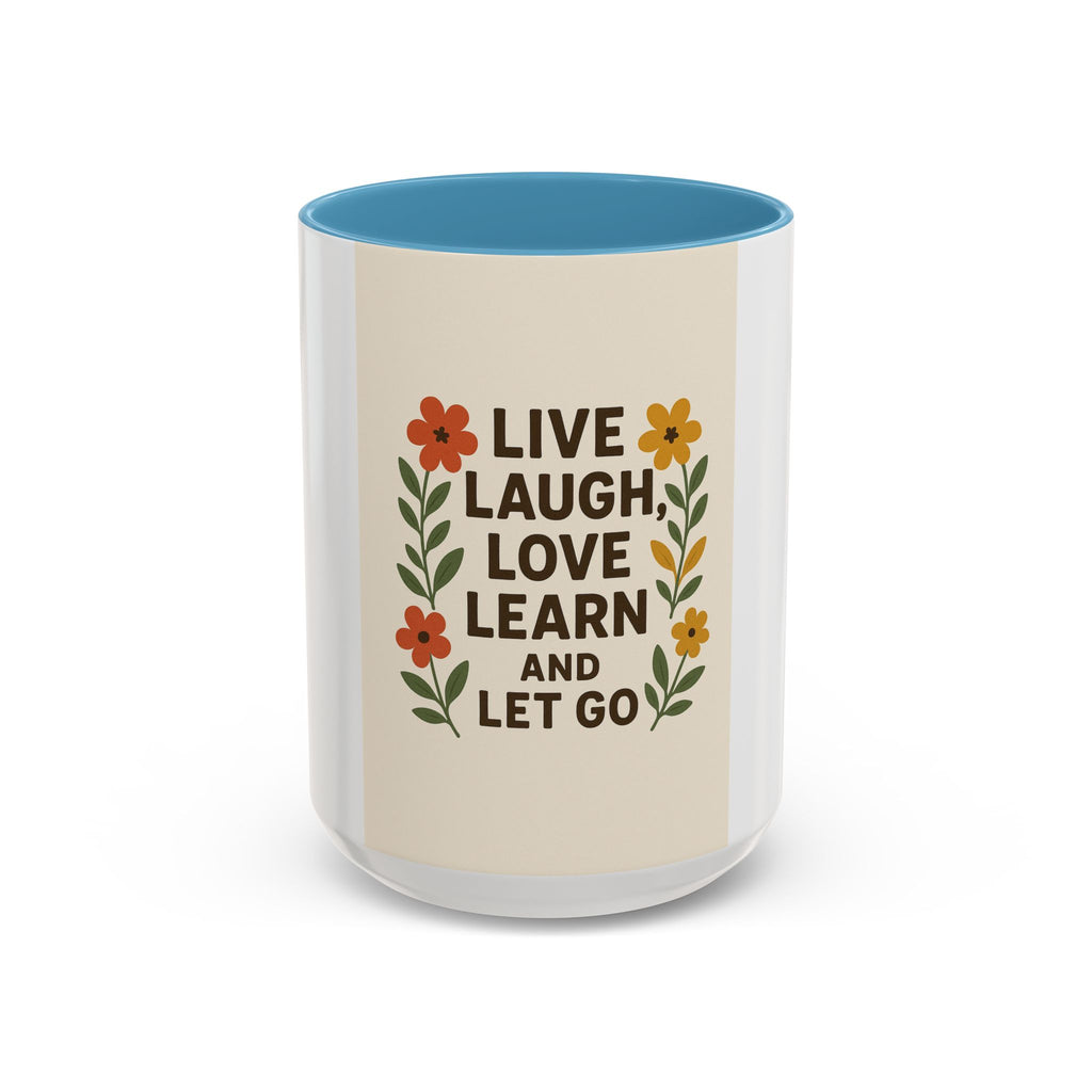 Inspirational Floral Coffee Mug - Live Laugh Love Learn