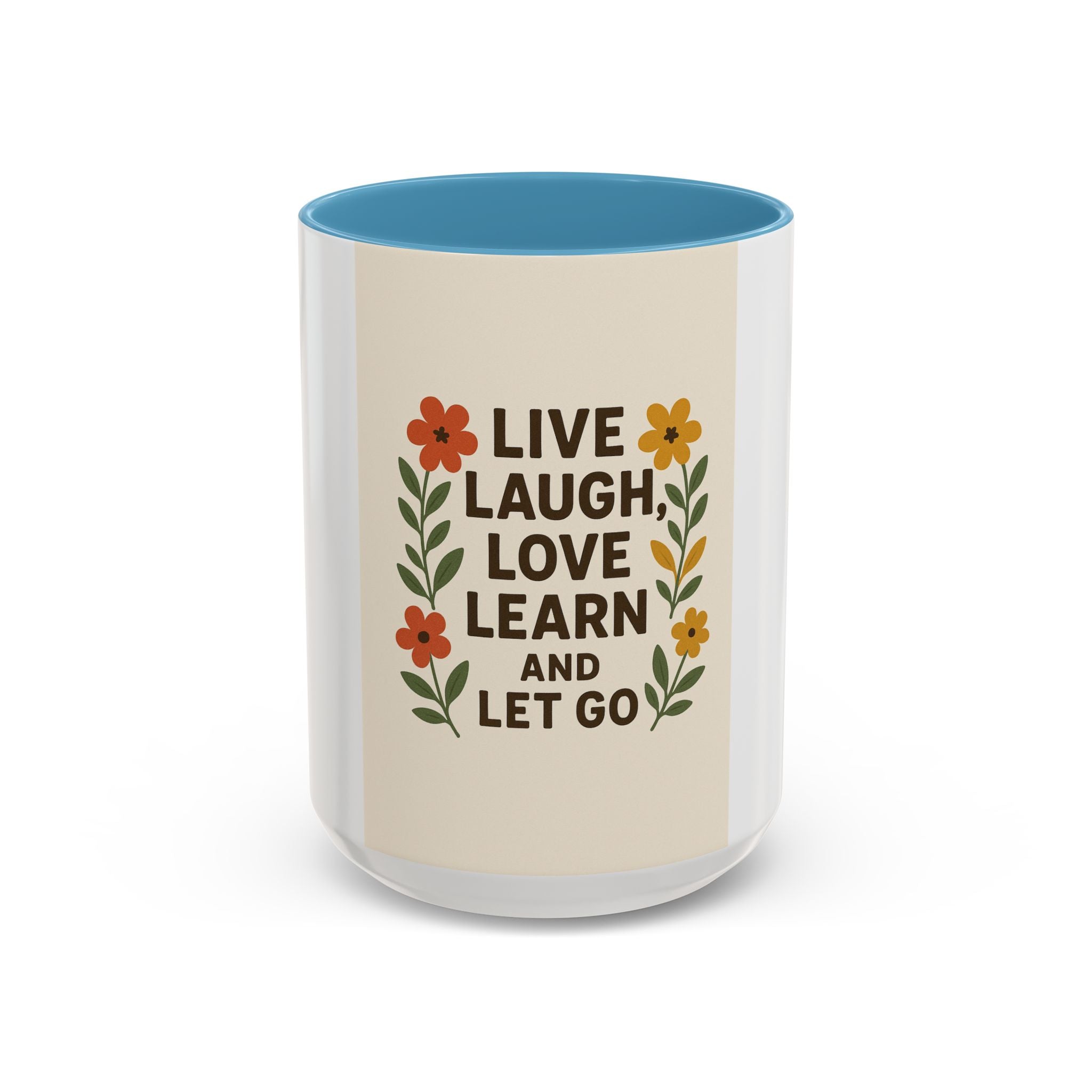 Inspirational Floral Coffee Mug - Live Laugh Love Learn