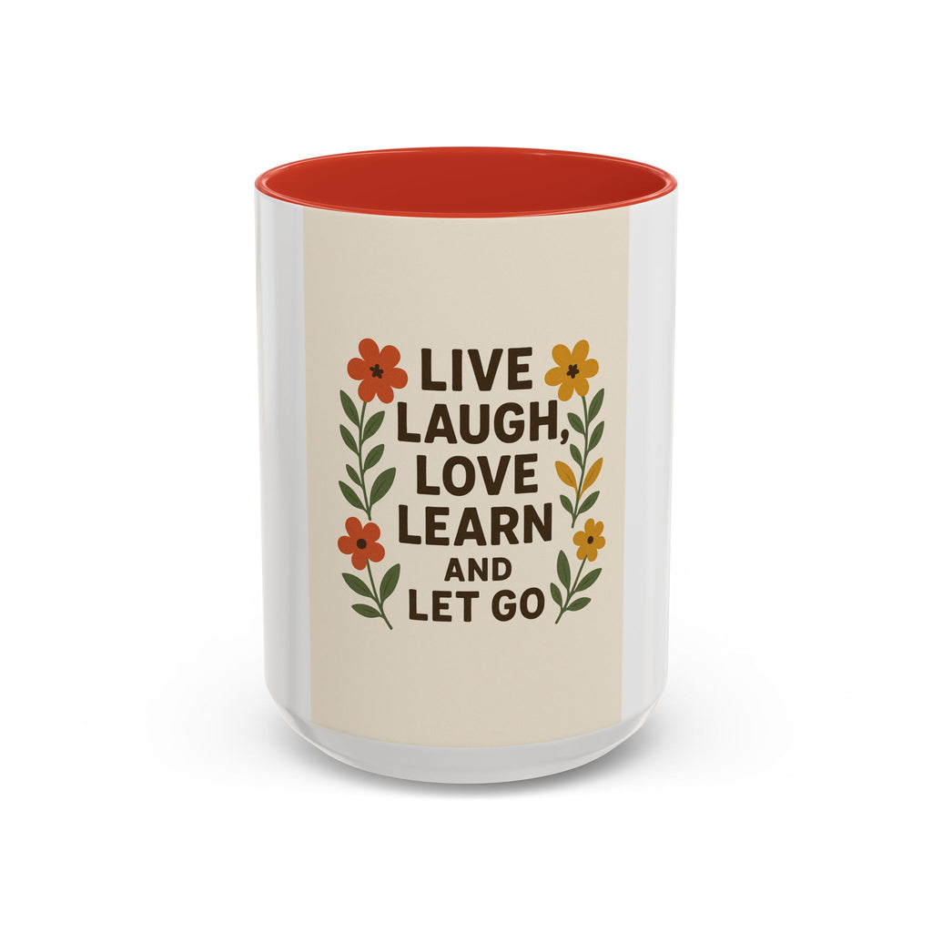 Inspirational Floral Coffee Mug - Live Laugh Love Learn