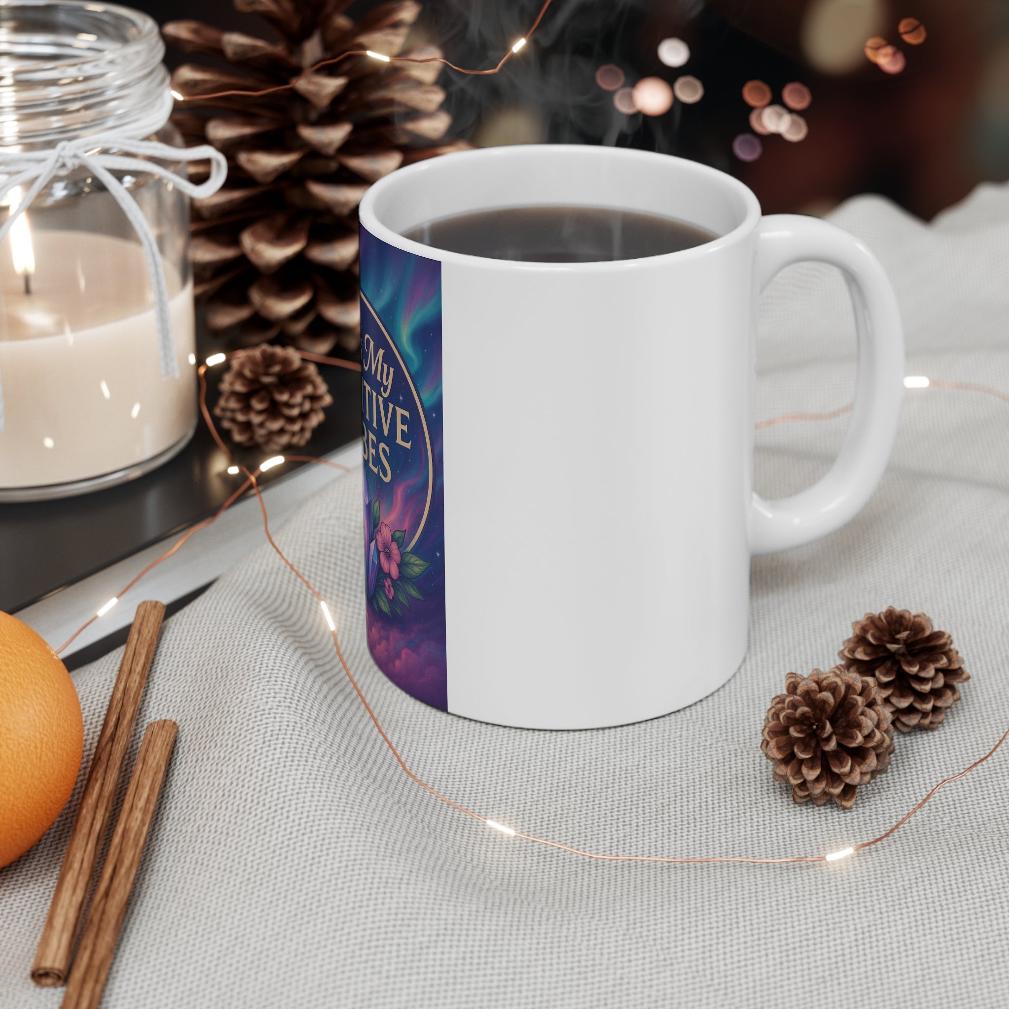 Kiss My Positive Vibes Mug - Inspiring Coffee Cup for Wellness, Gift for Friends, Positive Energy, Motivational Mug, Flower Design