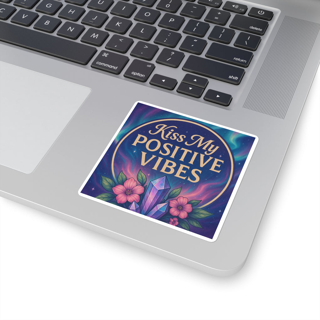 Positive Vibes Sticker | Affirmation Square Stickers | Laptop, Water Bottle, Scrapbooking Decor | Gift for Friends, Motivation