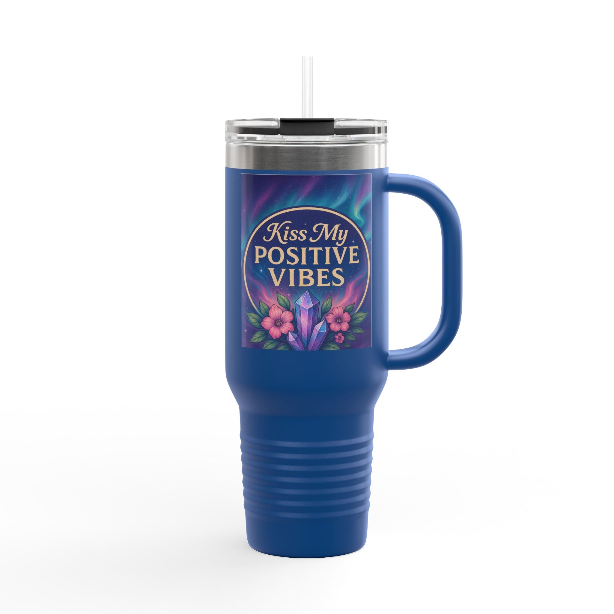Positive Vibes Insulated Travel Mug | 40oz | Perfect for Coffee Lovers, Gift for Friends, Outdoor Adventures, Motivational Travel Cup, [...]