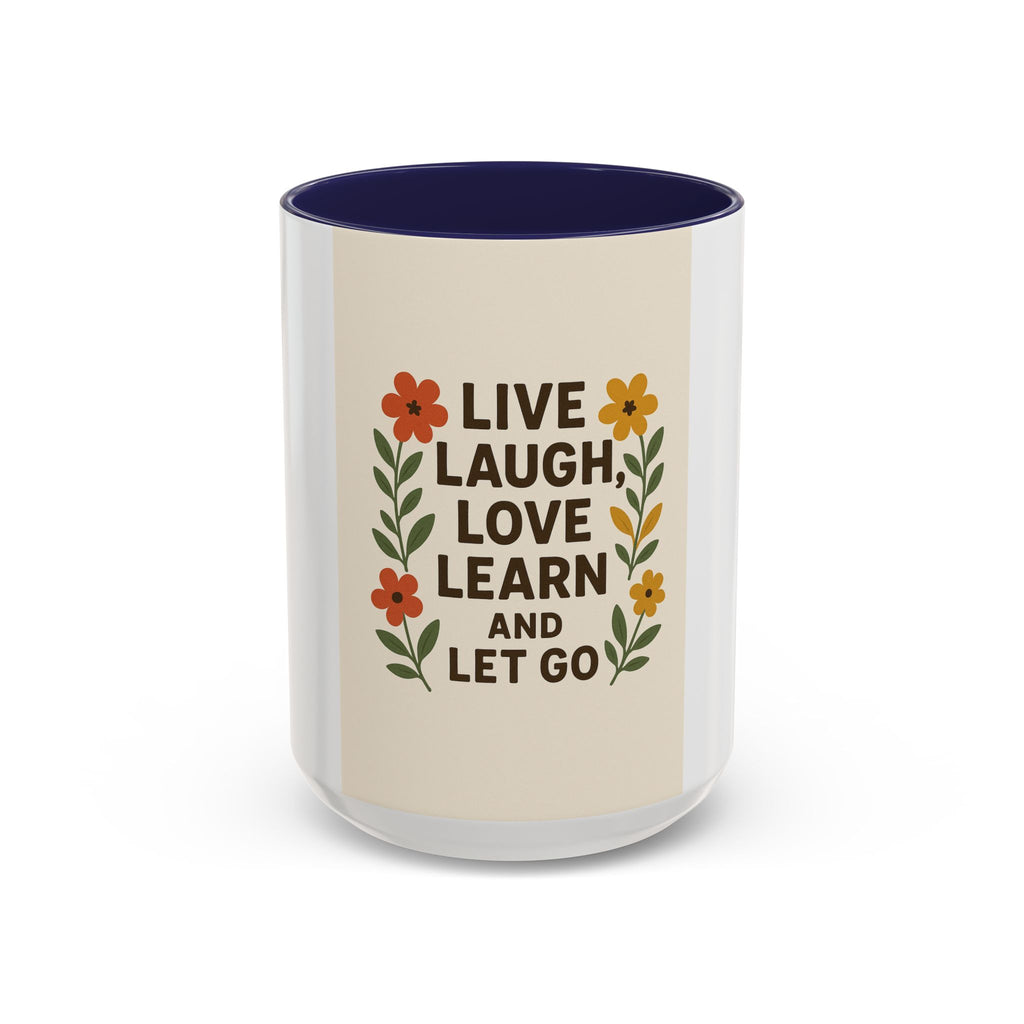Inspirational Floral Coffee Mug - Live Laugh Love Learn