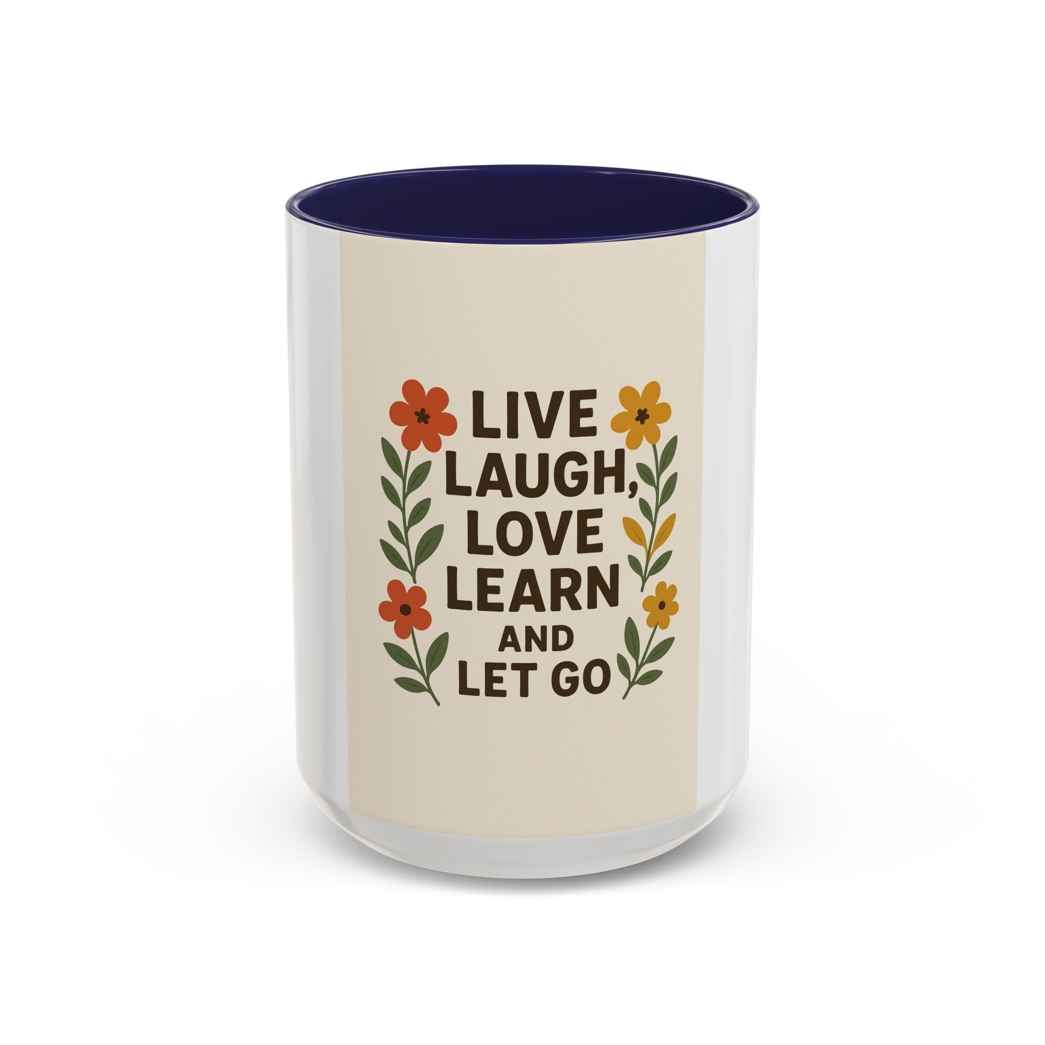 Inspirational Floral Coffee Mug - Live Laugh Love Learn