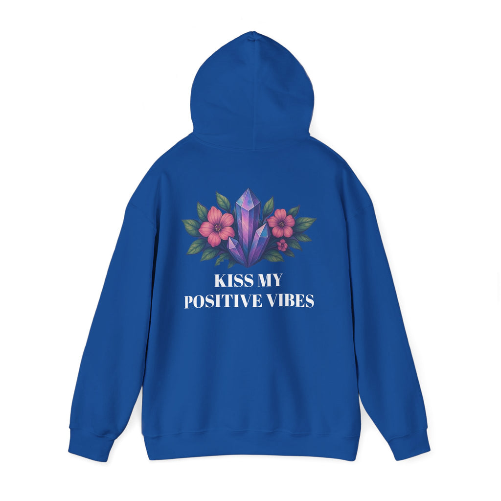 Positive Vibes Hoodie for Comfort Lovers, Cozy Sweatshirt, Gift for Friends, Motivational Apparel, Floral Design