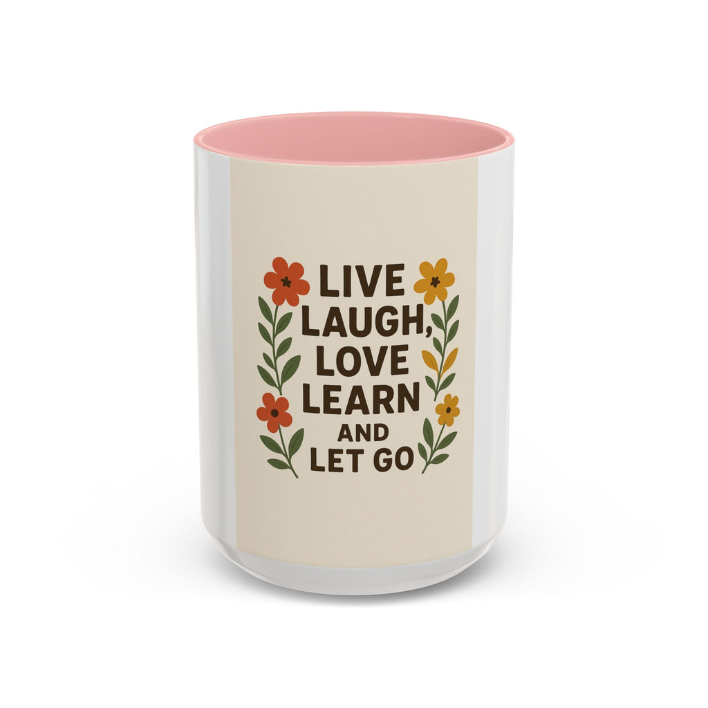 Inspirational Floral Coffee Mug - Live Laugh Love Learn