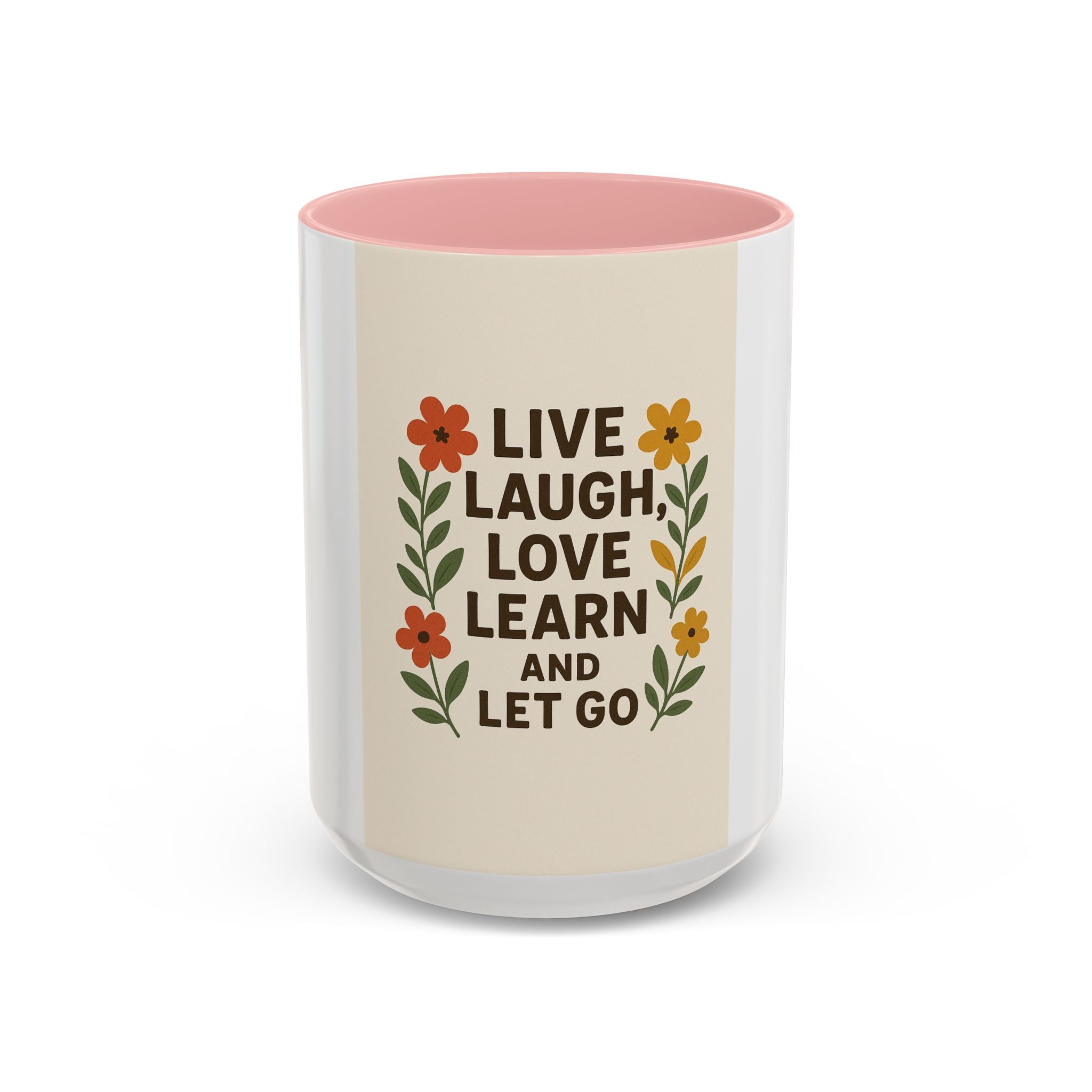 Inspirational Floral Coffee Mug - Live Laugh Love Learn